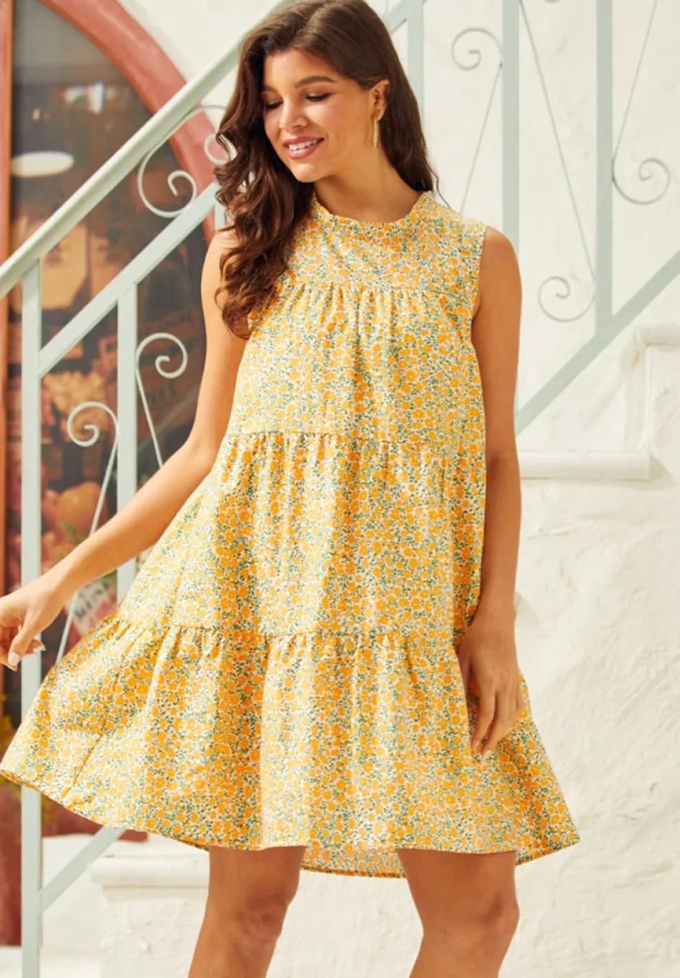 Garden Glamour Sleeveless Shift Dress