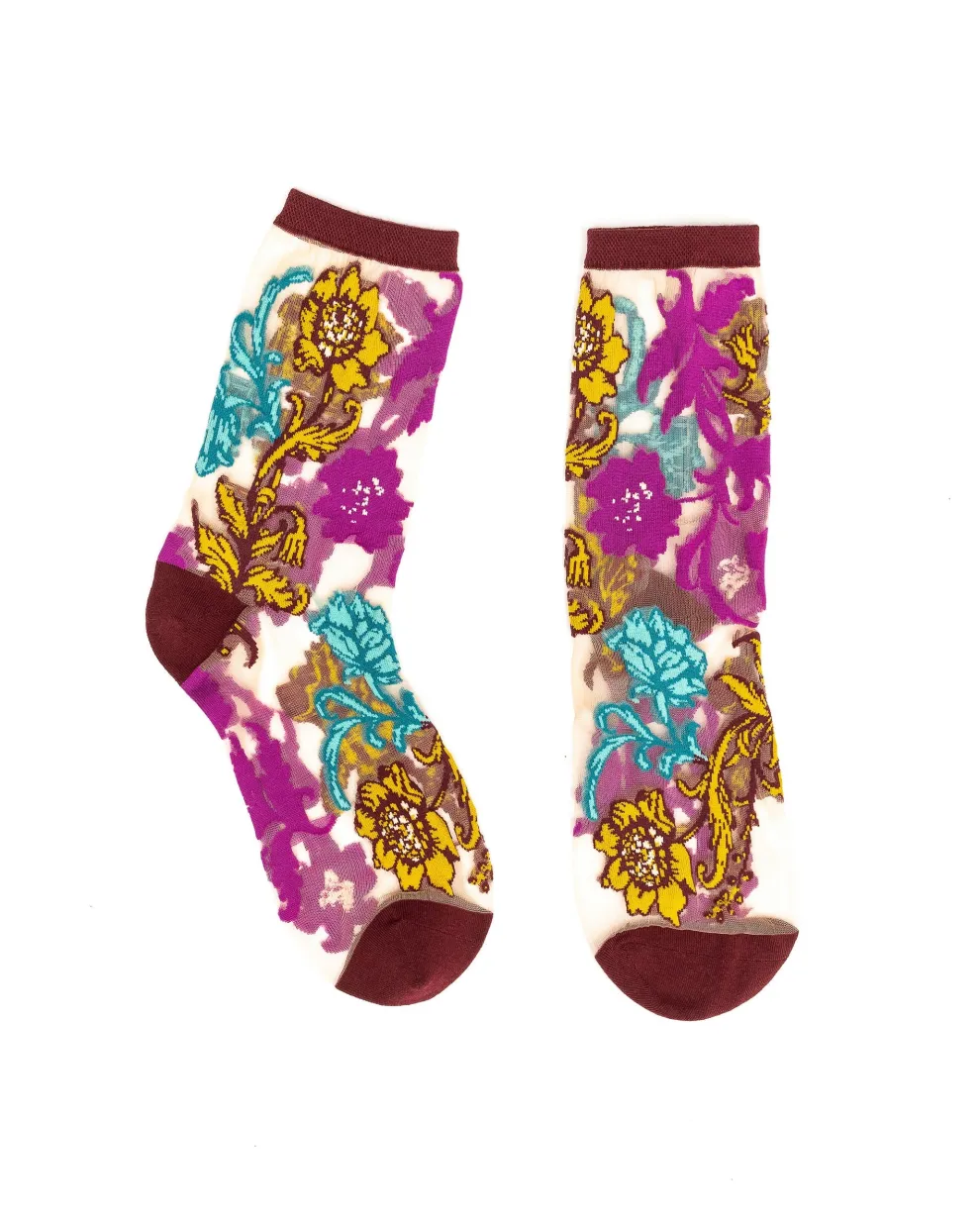 Gem Garden Sheer Crew Sock