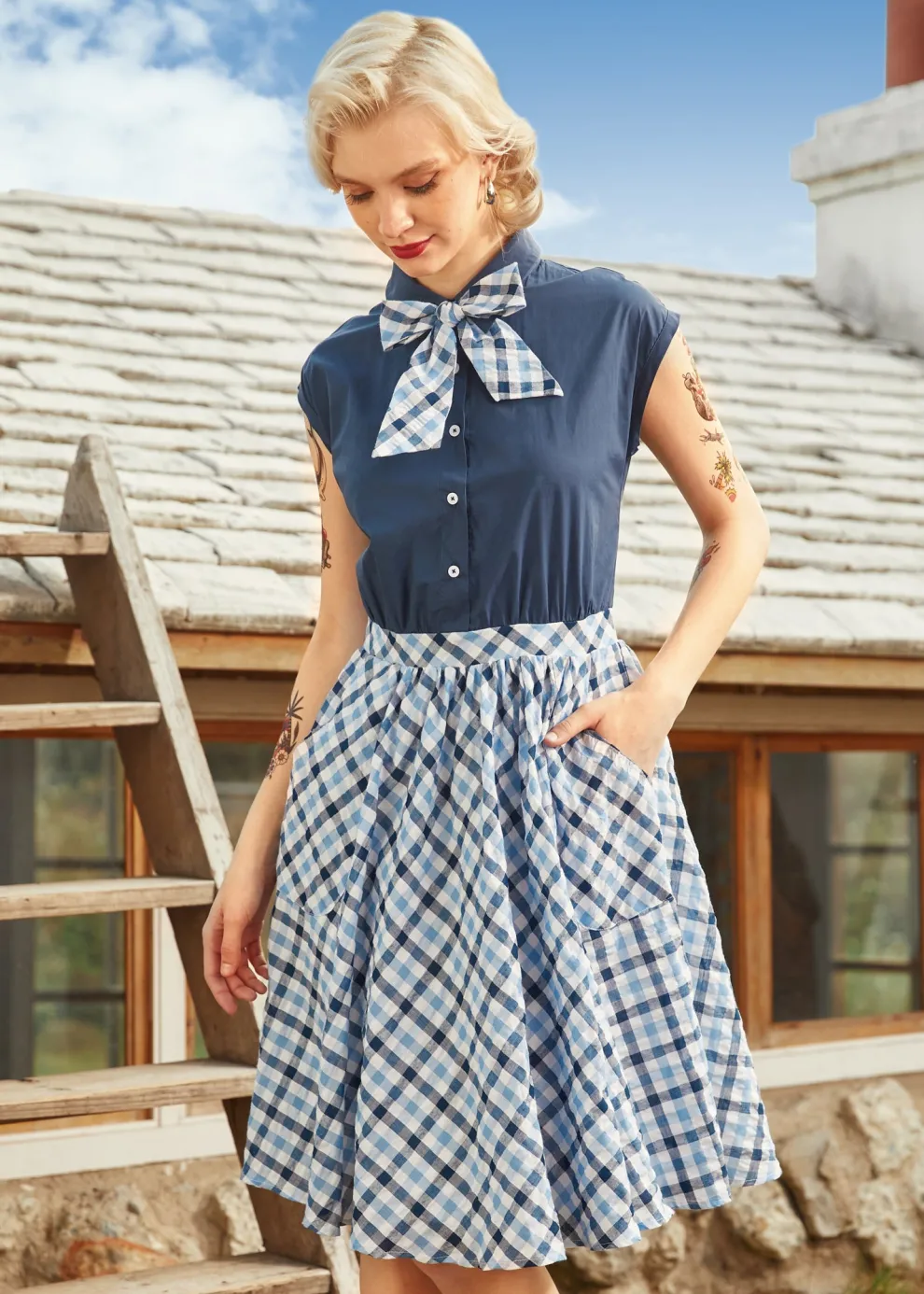 Gingham Grace Bow Dress