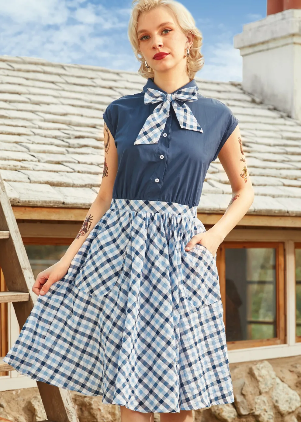Gingham Grace Bow Dress