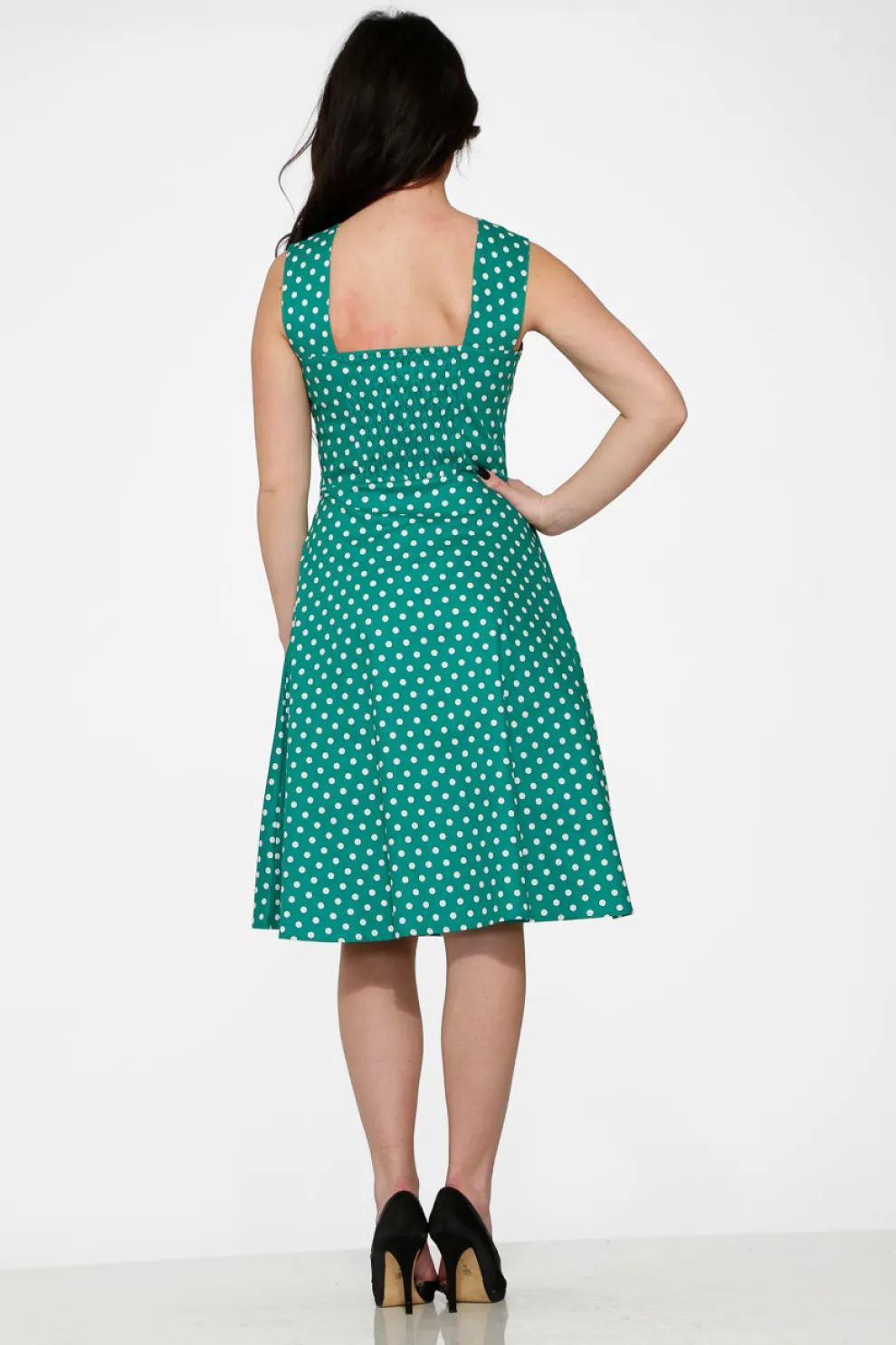 Green & White Polka Dot Dress