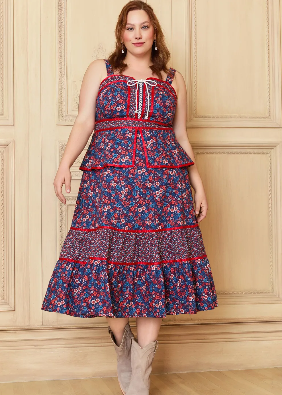 GUNNE SAX for ModCloth Grace Peplum Midi Dress