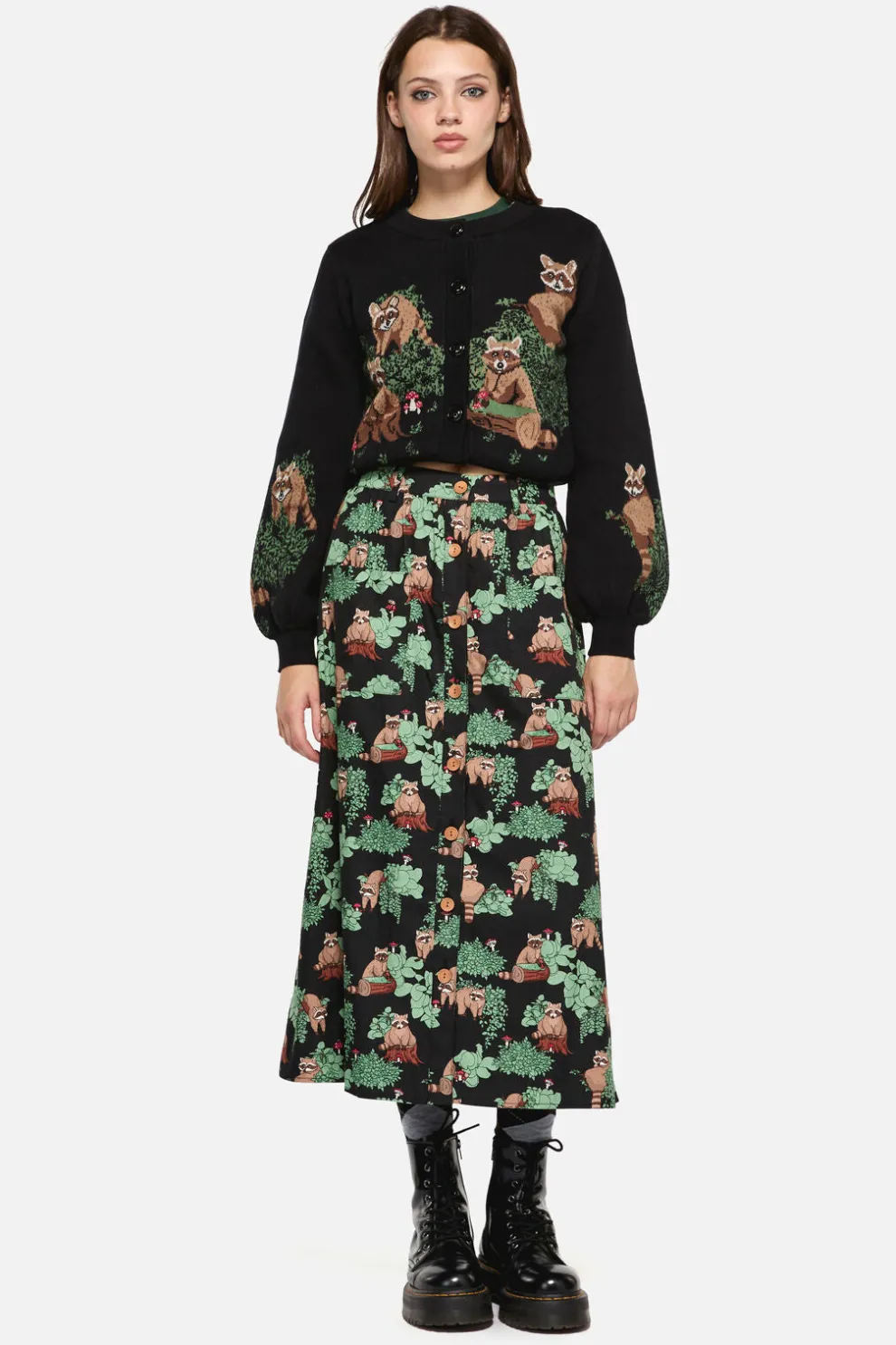 Haus Of Raccon Print Skirt