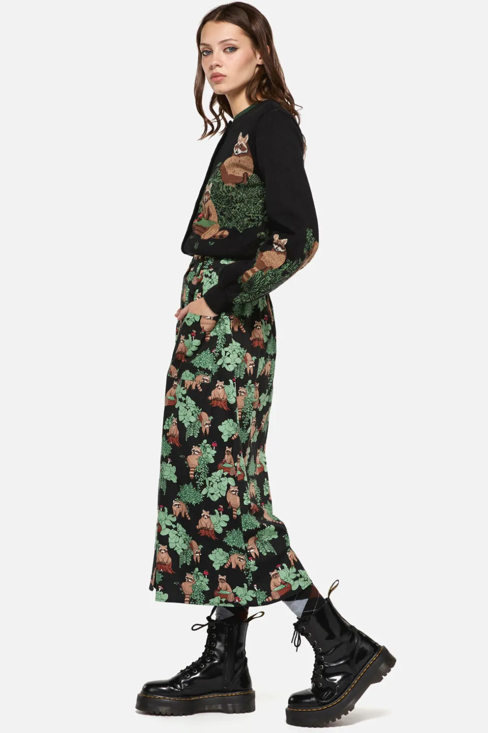 Haus Of Raccon Print Skirt