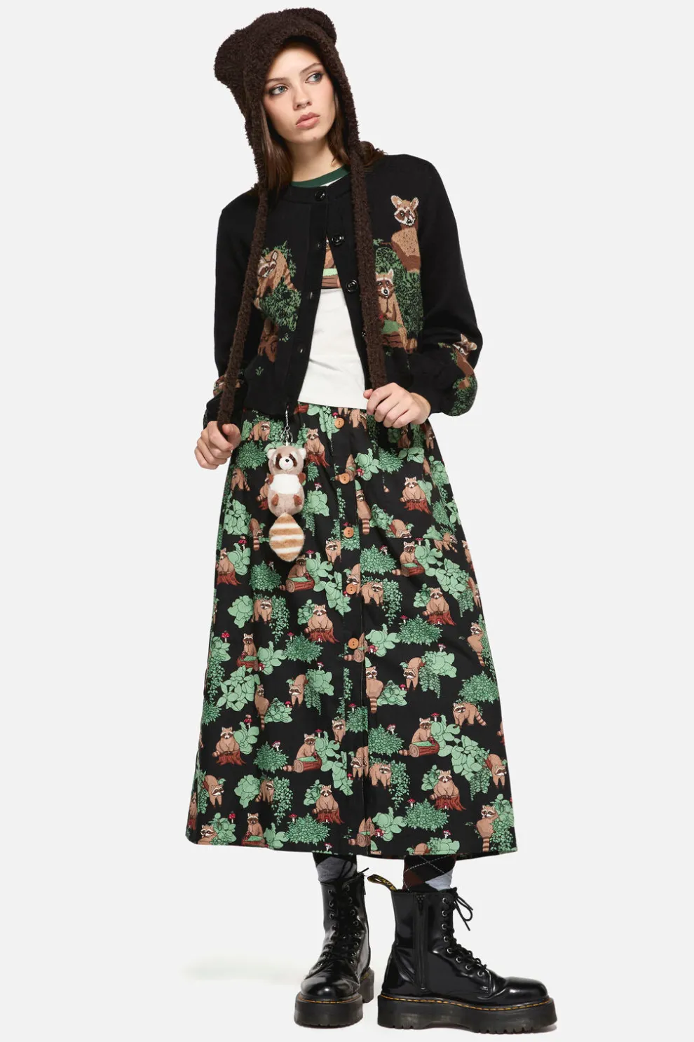 Haus Of Raccon Print Skirt