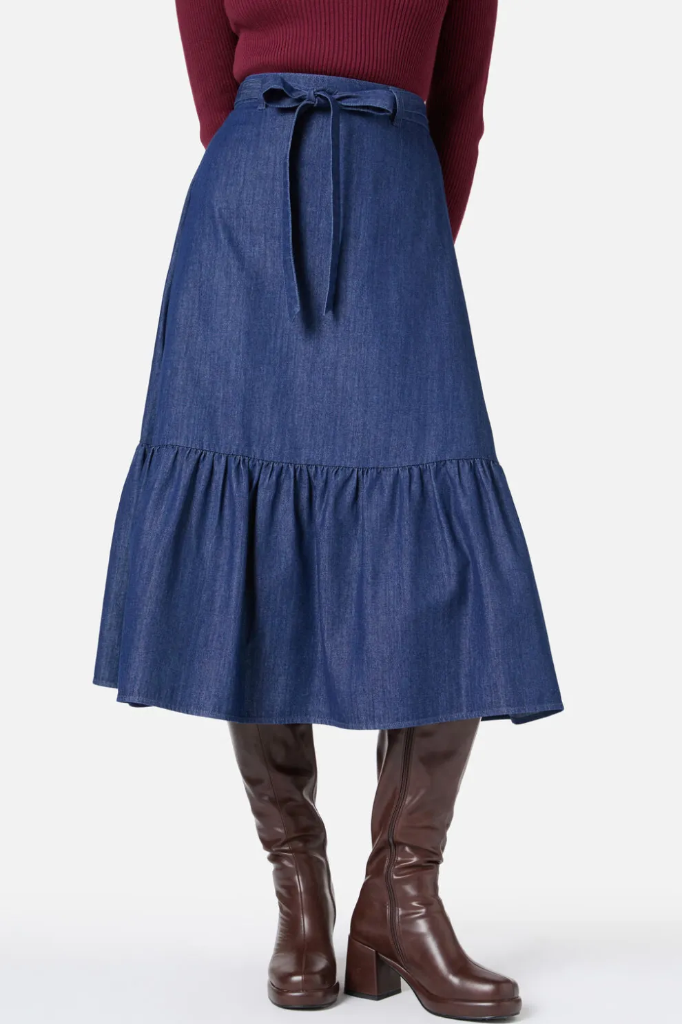 Kara Denim Midi Skirt