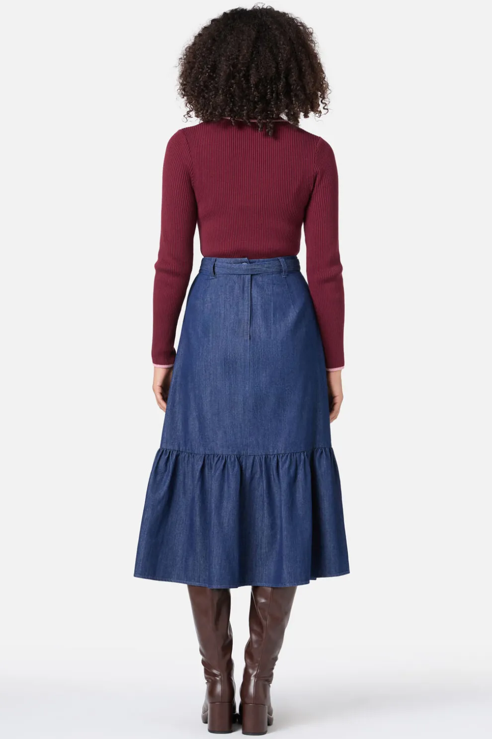 Kara Denim Midi Skirt