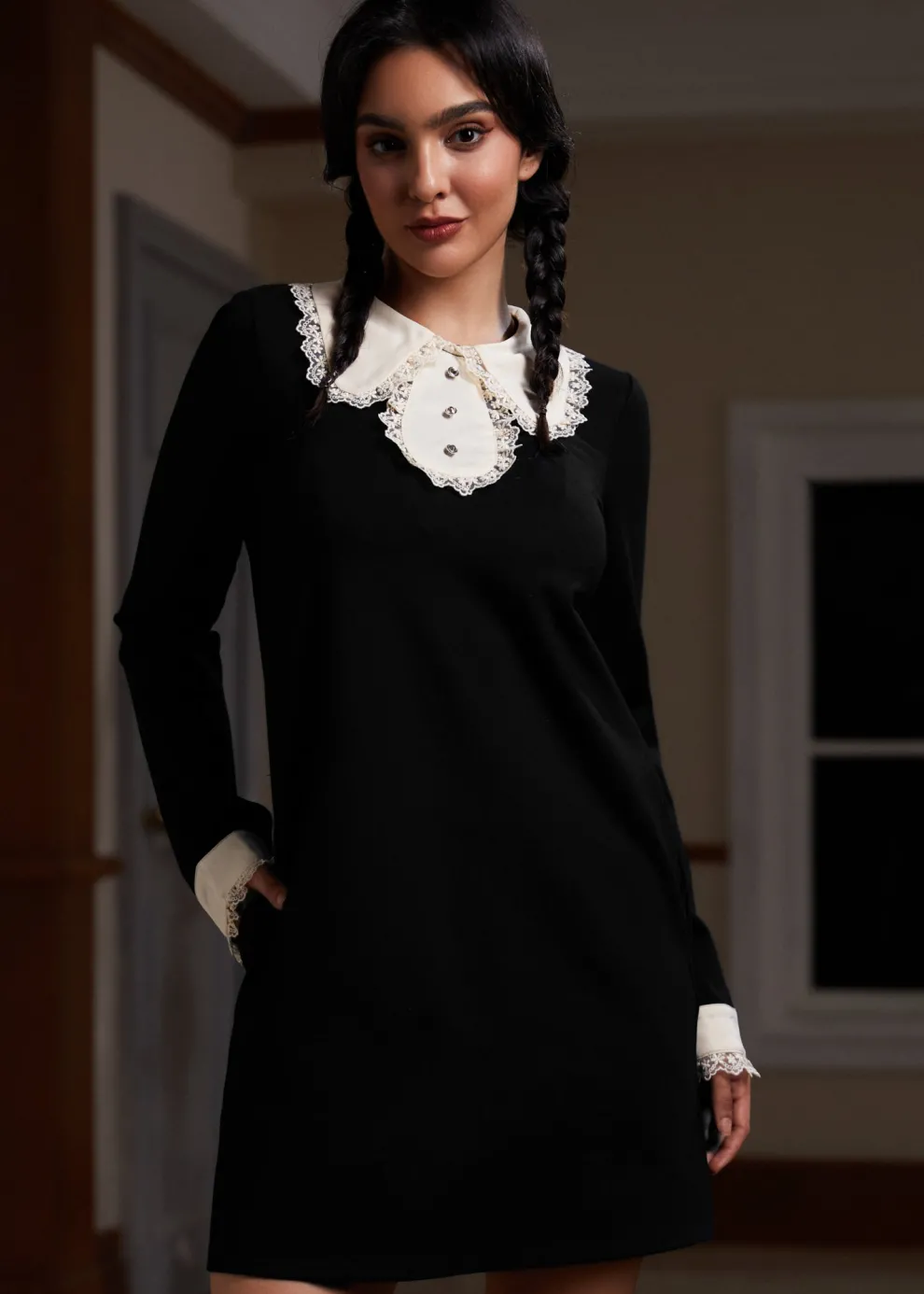 Laced Leaf Shift Dress