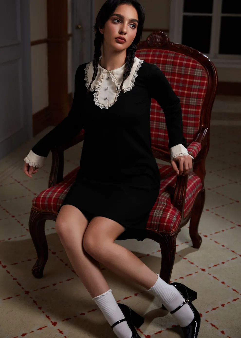 Laced Leaf Shift Dress