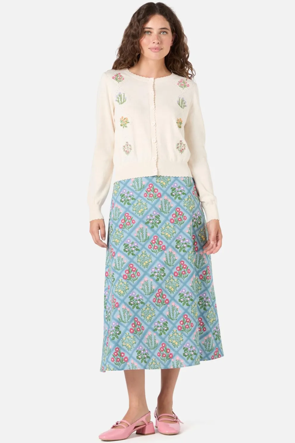 Lattice Embroidered Cardigan