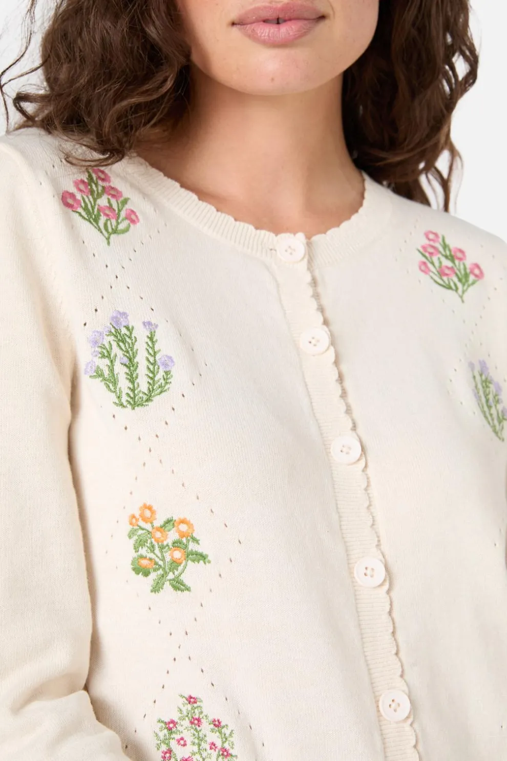 Lattice Embroidered Cardigan