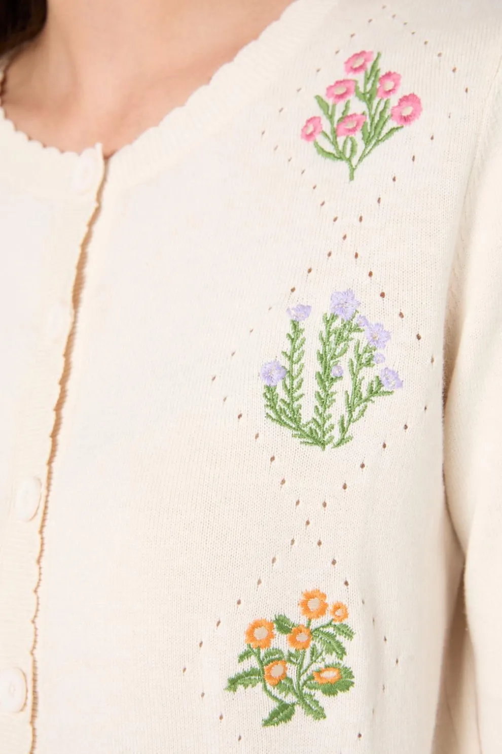 Lattice Embroidered Cardigan