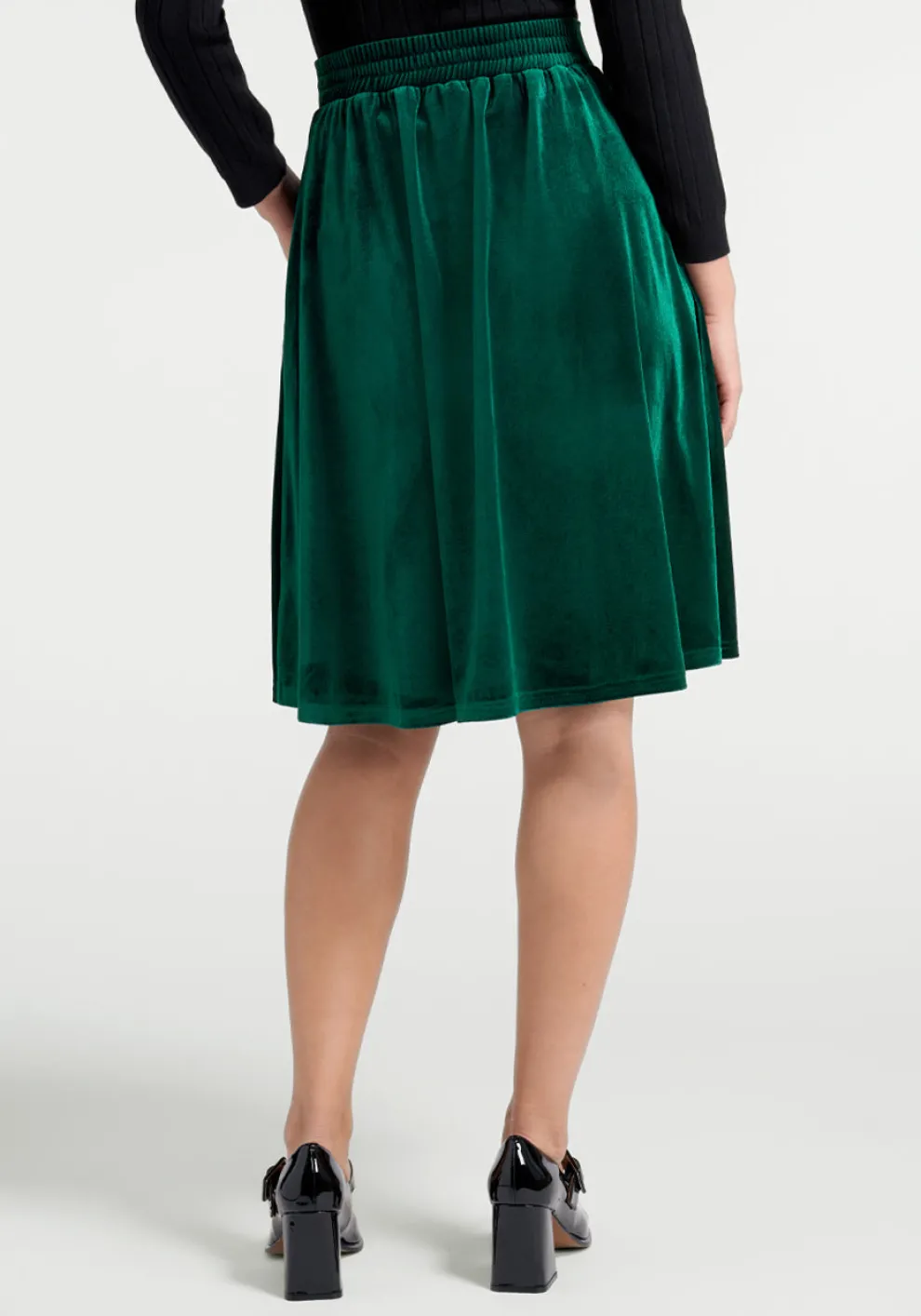 Let's Circle Back Velvet Skirt