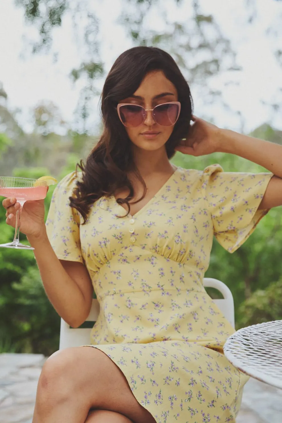 Lila Ditsy Mini Dress