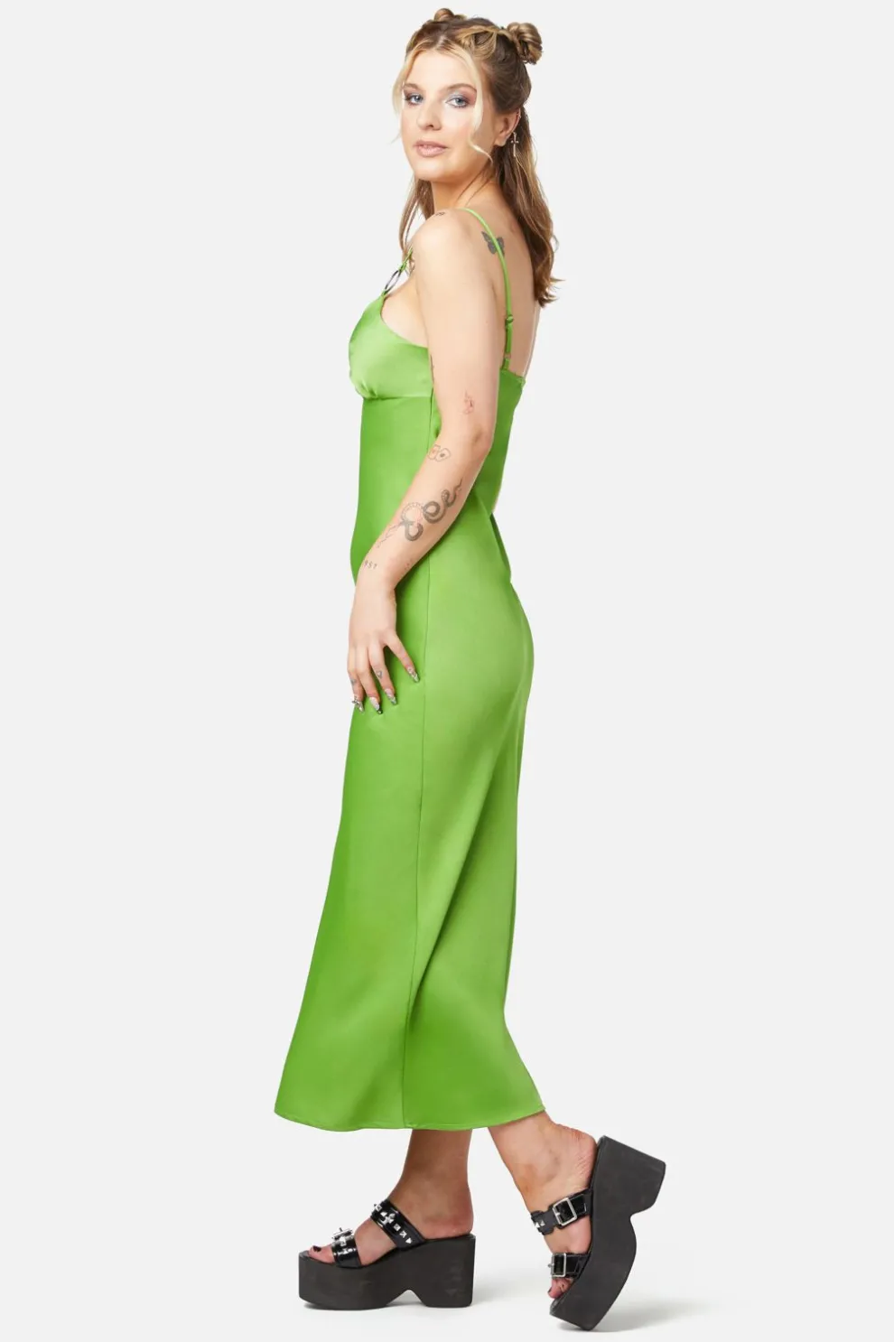 Lizzie Satin Bias Cut Dress