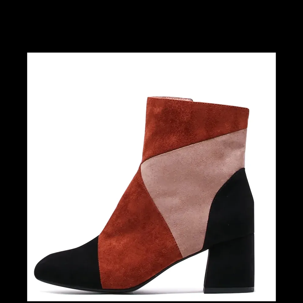Marino Patchwork Suede Booties