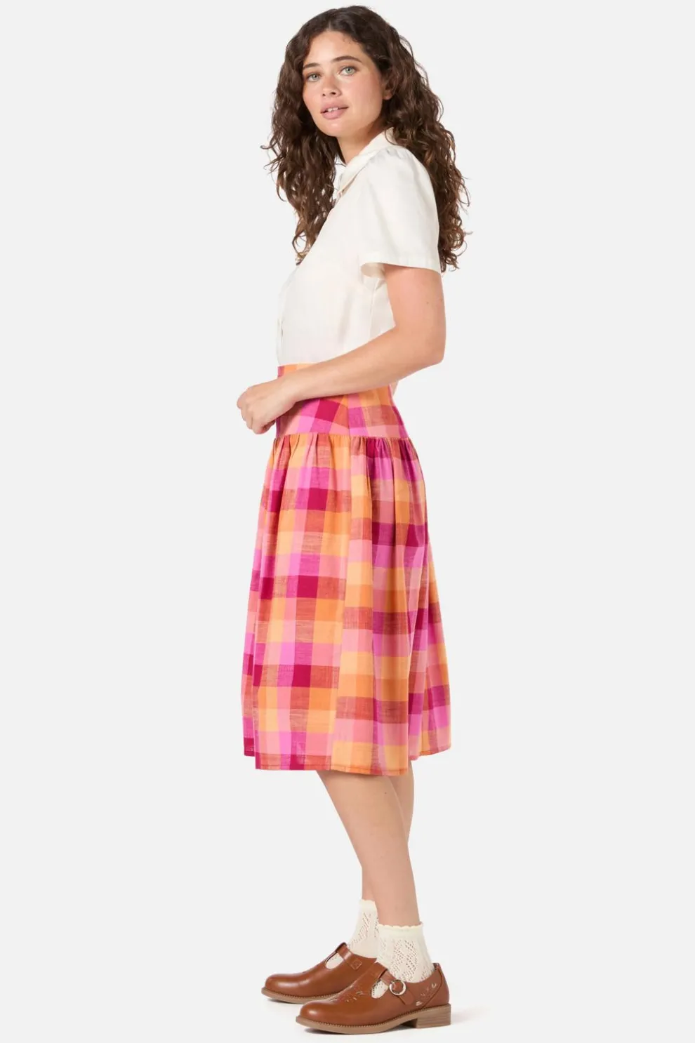 Maxine Check Midi Skirt