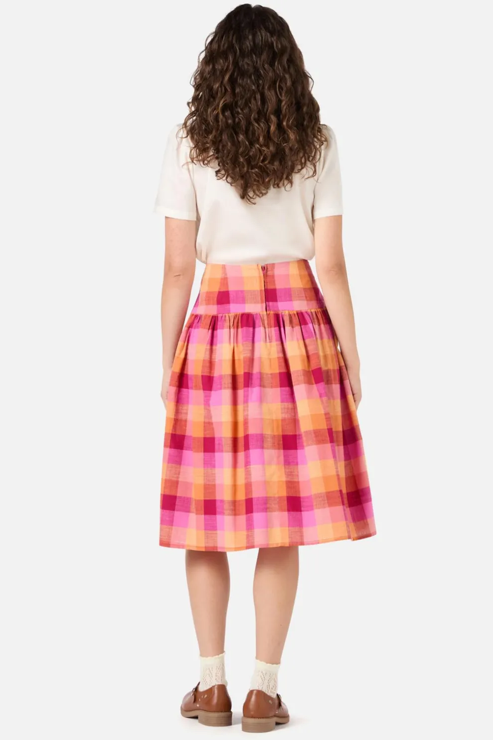 Maxine Check Midi Skirt