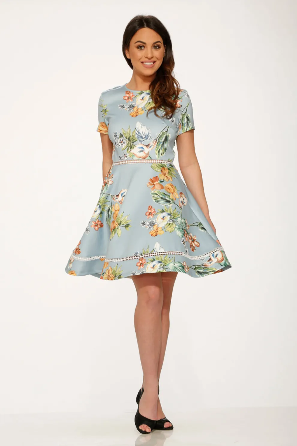 Mint Floral Swing Dress
