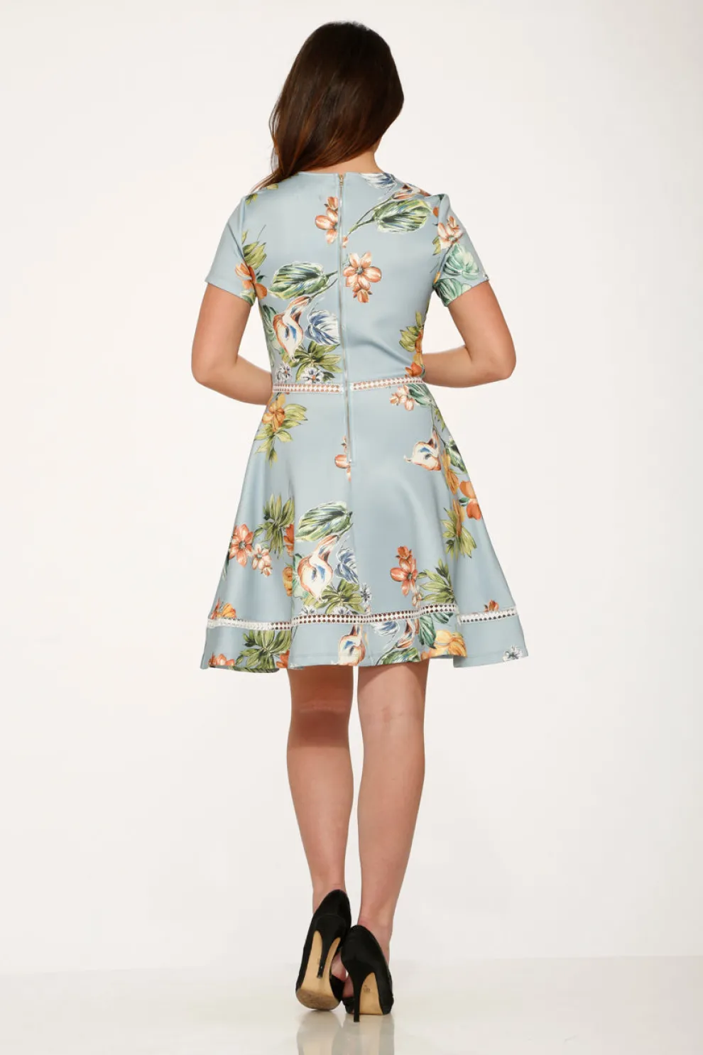 Mint Floral Swing Dress