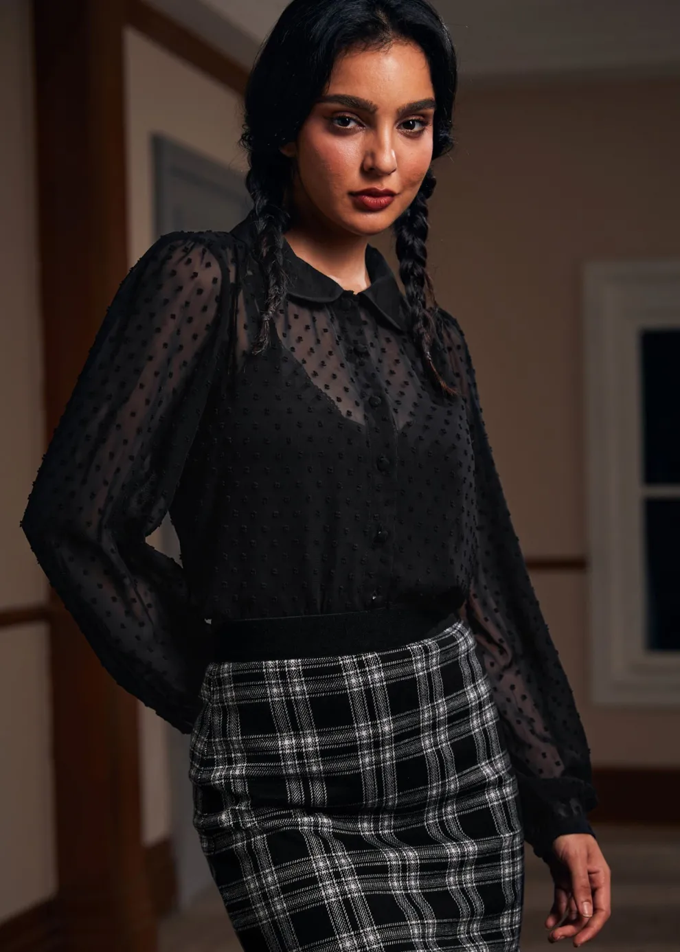 More Mulled Wine Collared Blouse