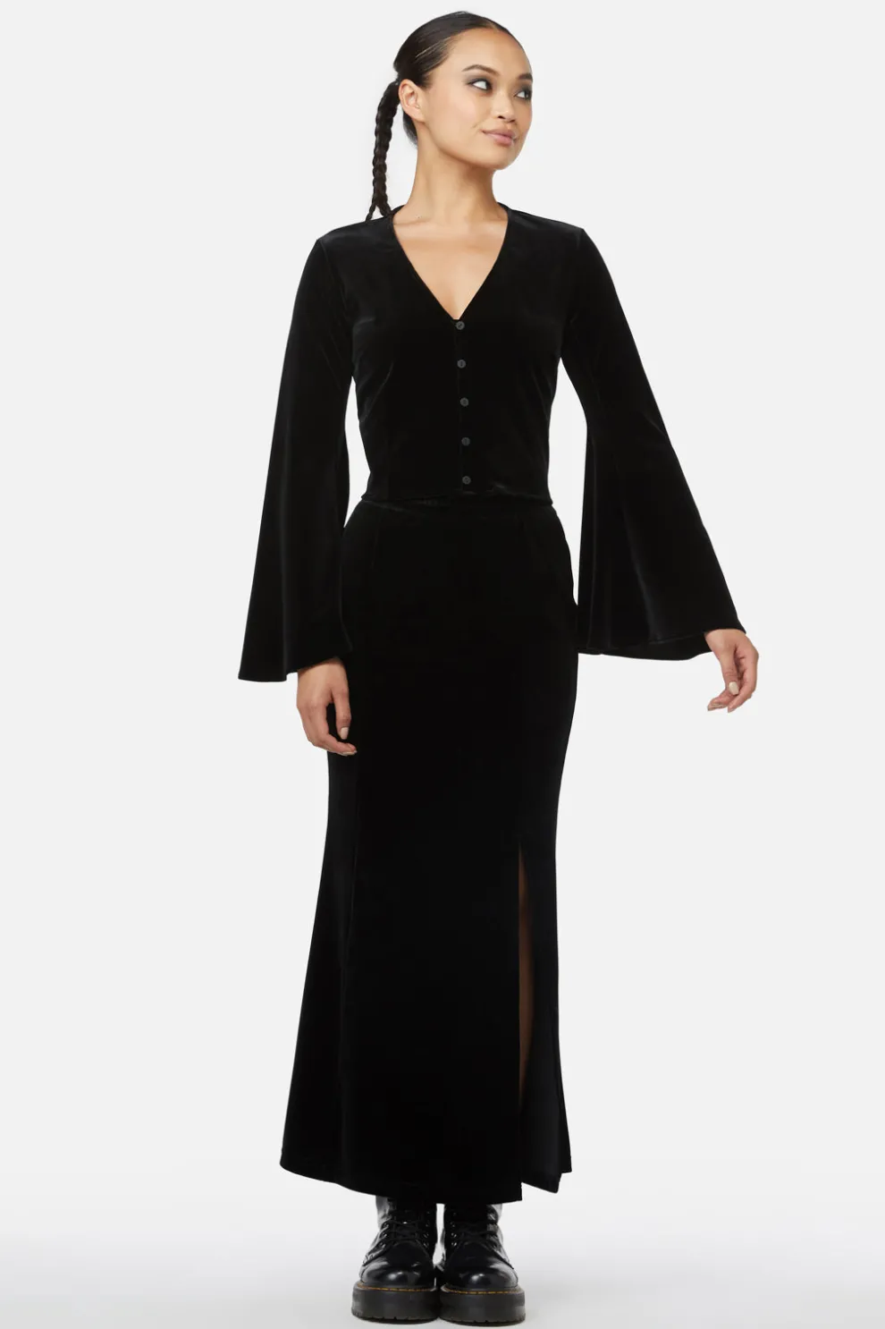 Obsidian Velvet Flare Top