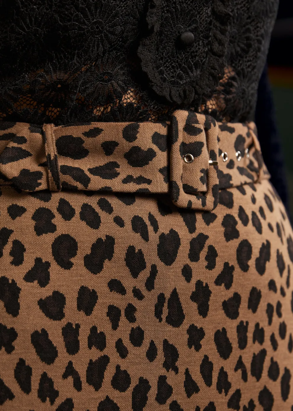 Oldie But a Goodie Belted Midi Pencil Skirt