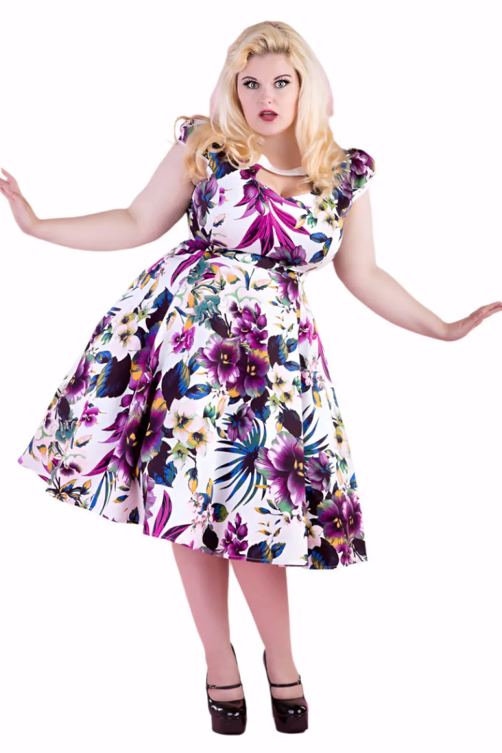 Pansies Floral Swing Dress