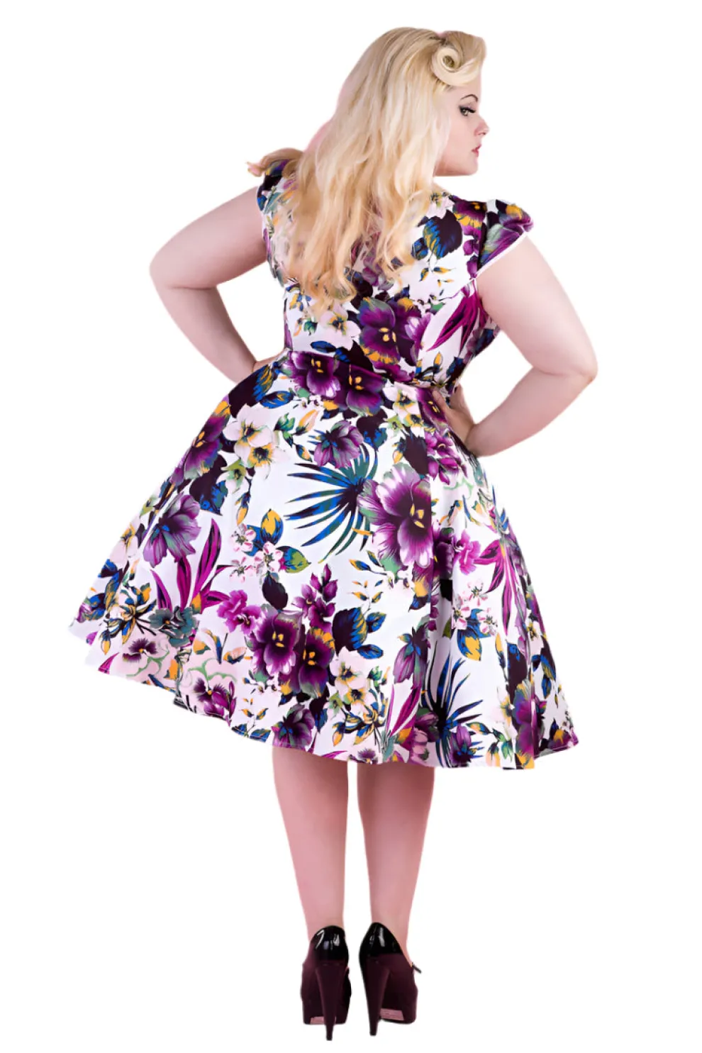 Pansies Floral Swing Dress