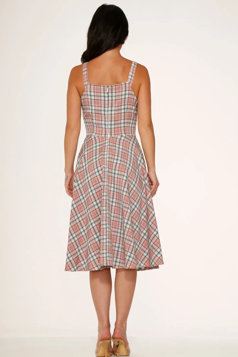Pink Plaid Swing Dress