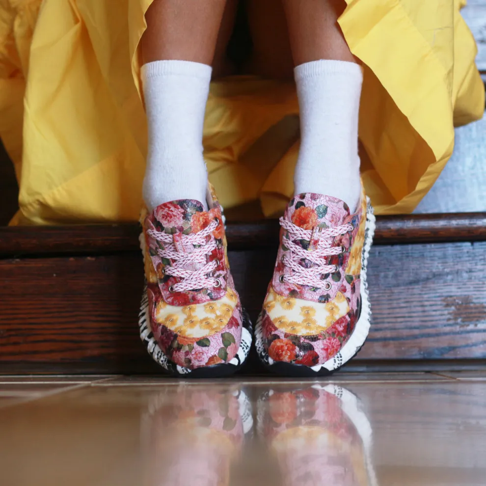 Pinky Floral Dad Sneakers