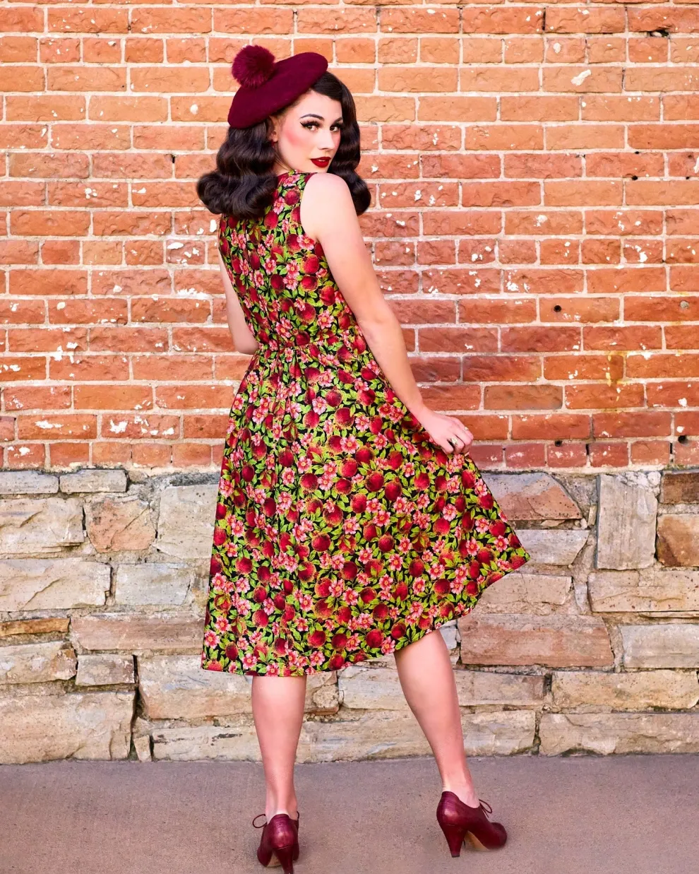 Pomegranate Midi Dress