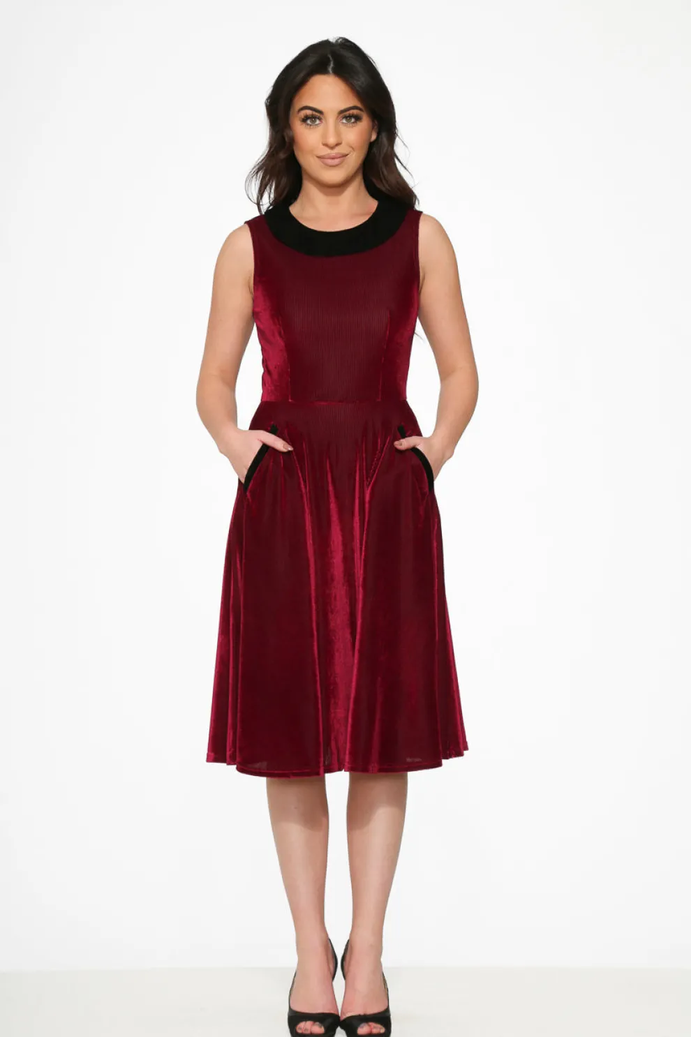 Purple Kurtroy with Black Collor Swing Dress