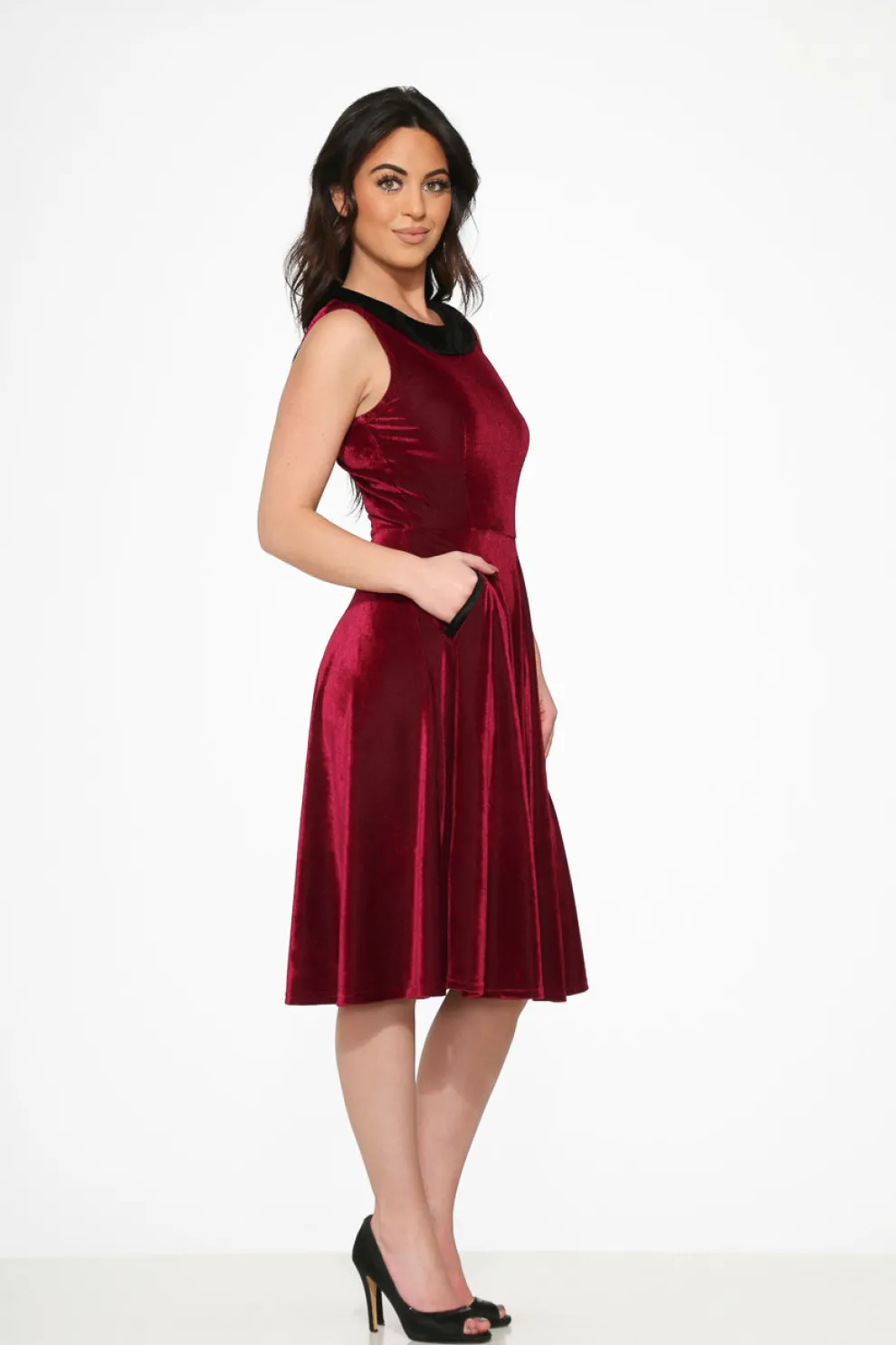 Purple Kurtroy with Black Collor Swing Dress