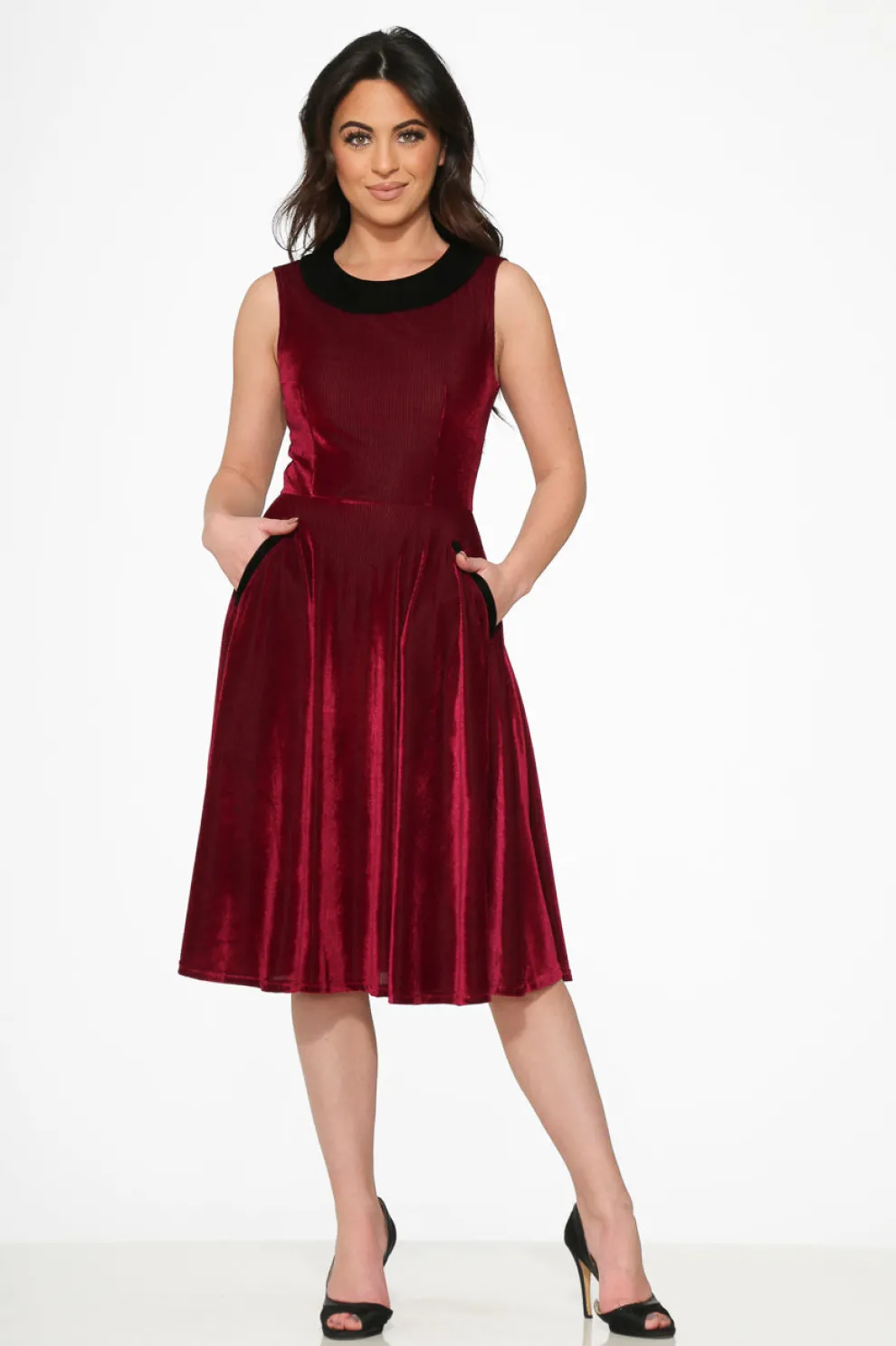 Purple Kurtroy with Black Collor Swing Dress