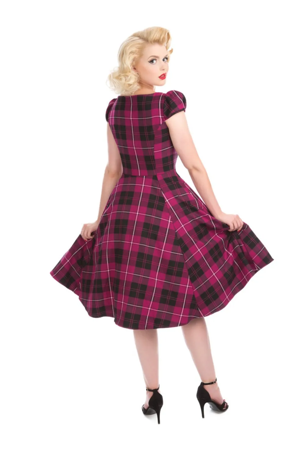 Purple Plaid Swing Dress