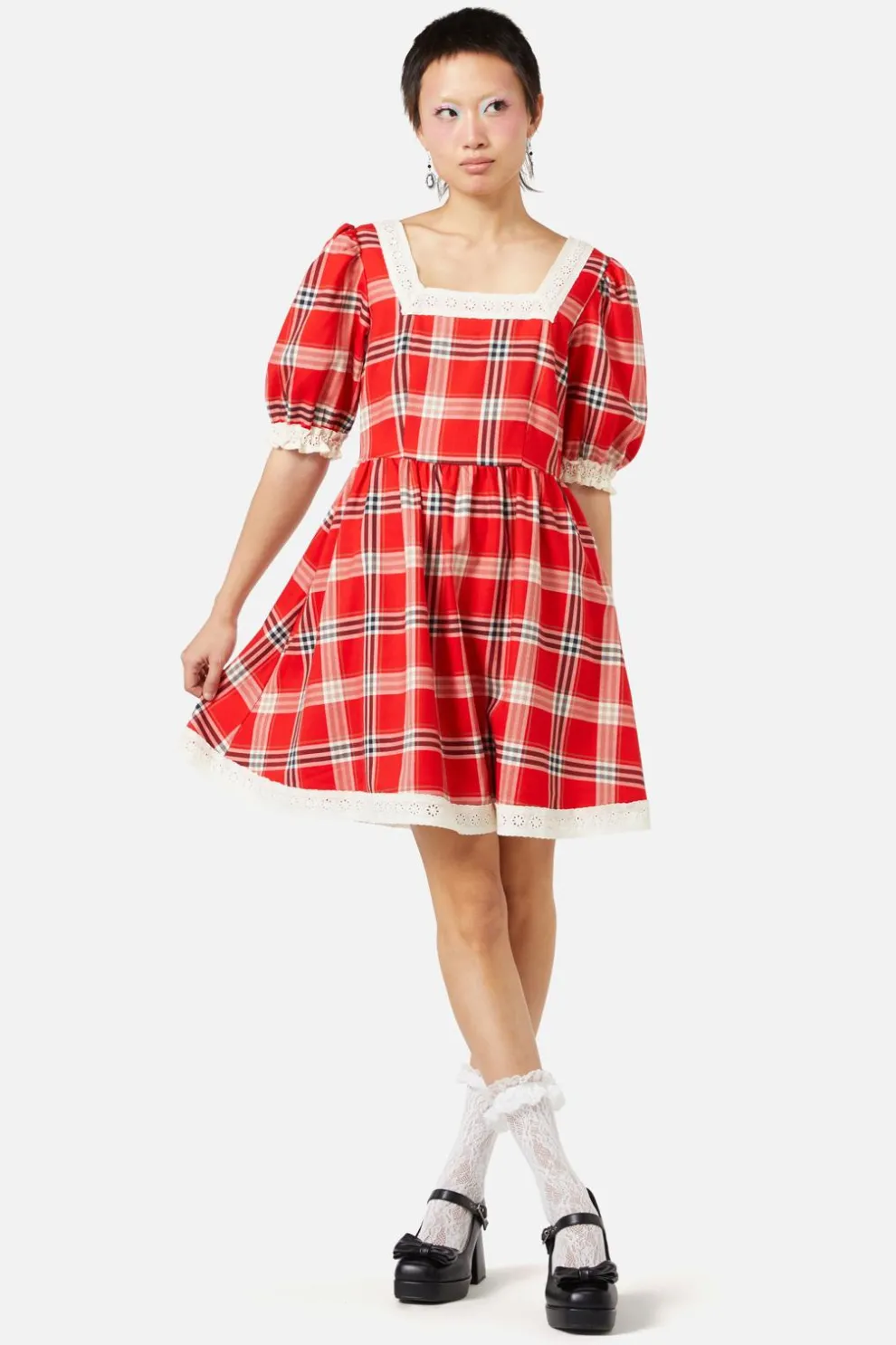 Queen Of Cats Tartan Dress