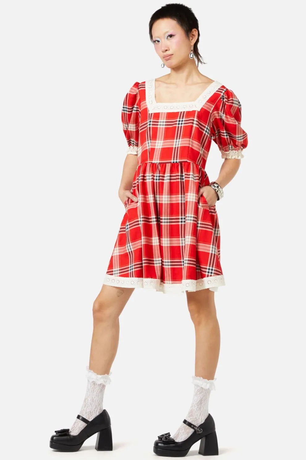 Queen Of Cats Tartan Dress