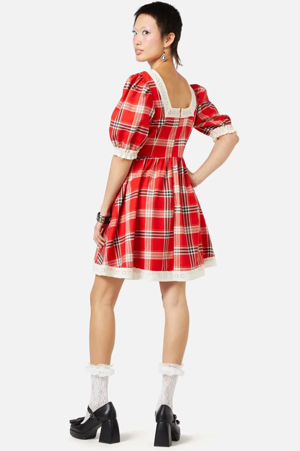Queen Of Cats Tartan Dress