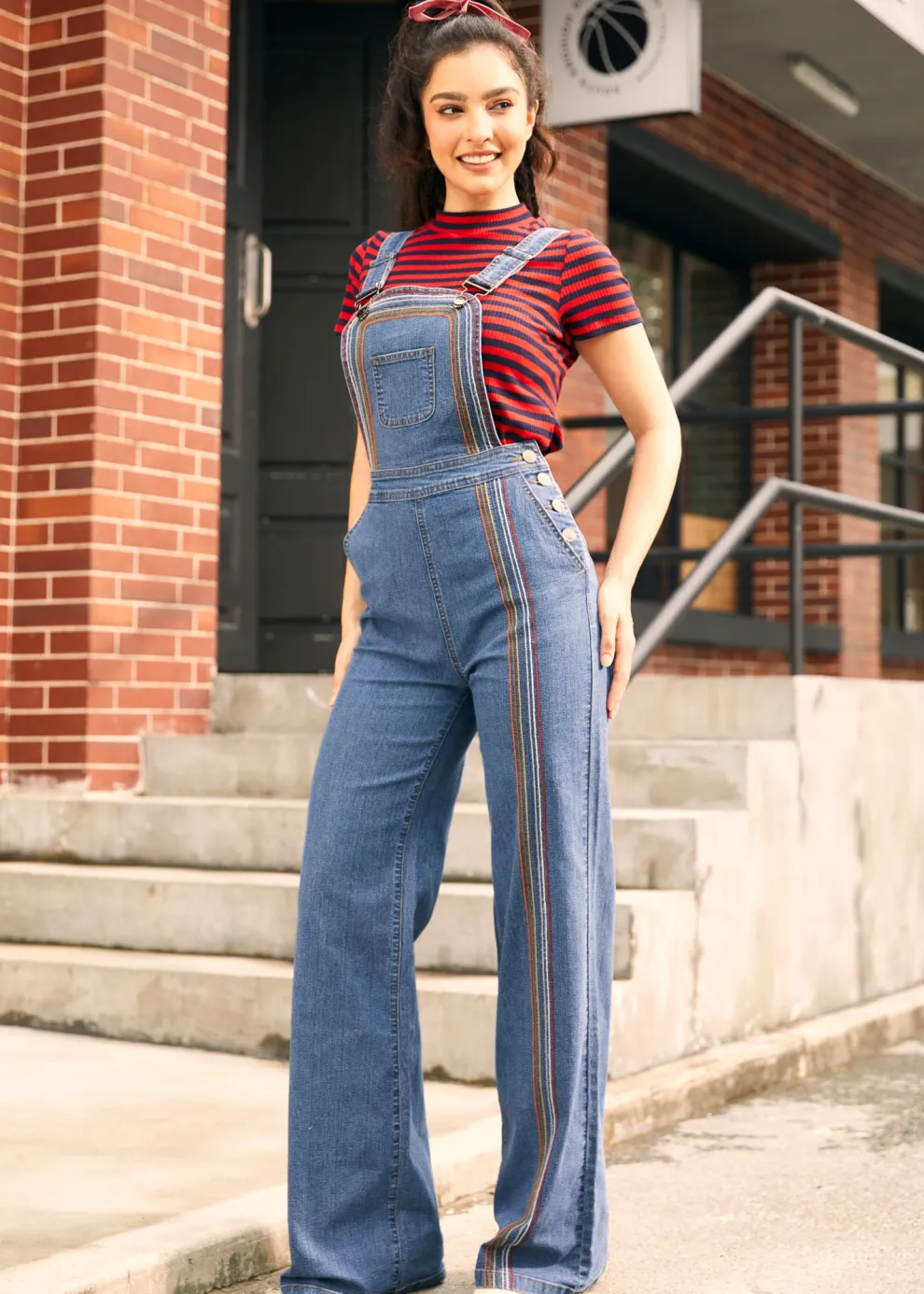 Rainbow With Me Denim Overalls