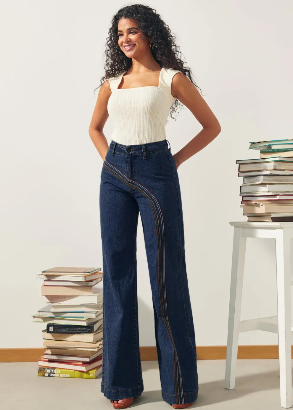 Rainbow With Me Wide-Leg Jeans