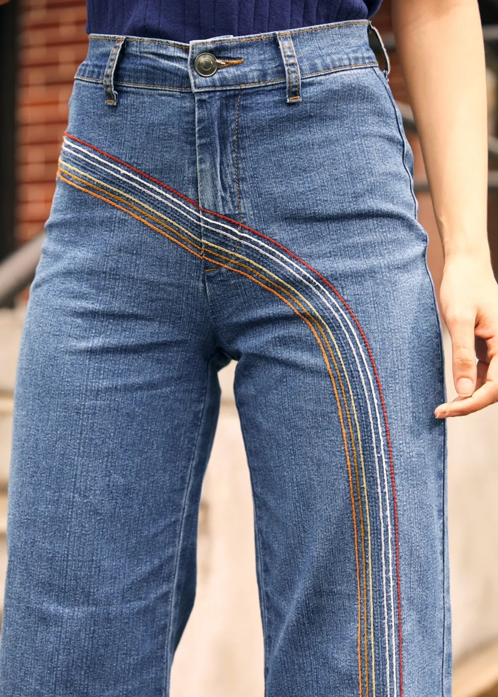 Rainbow With Me Wide-Leg Jeans