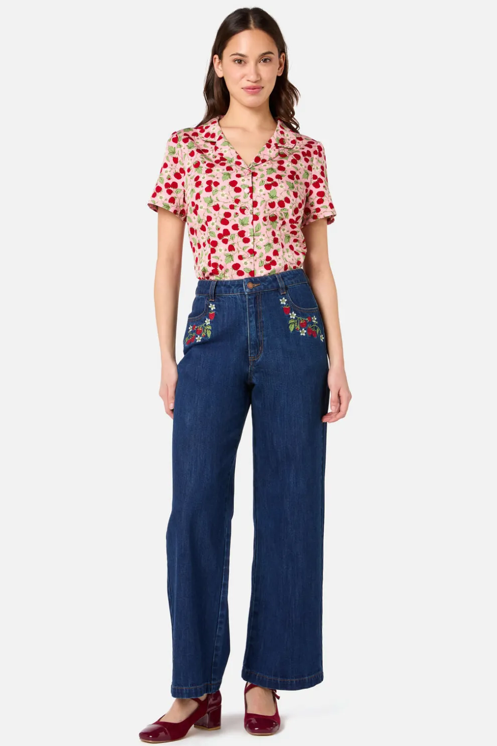 Raspberry Short Sleeve Blouse