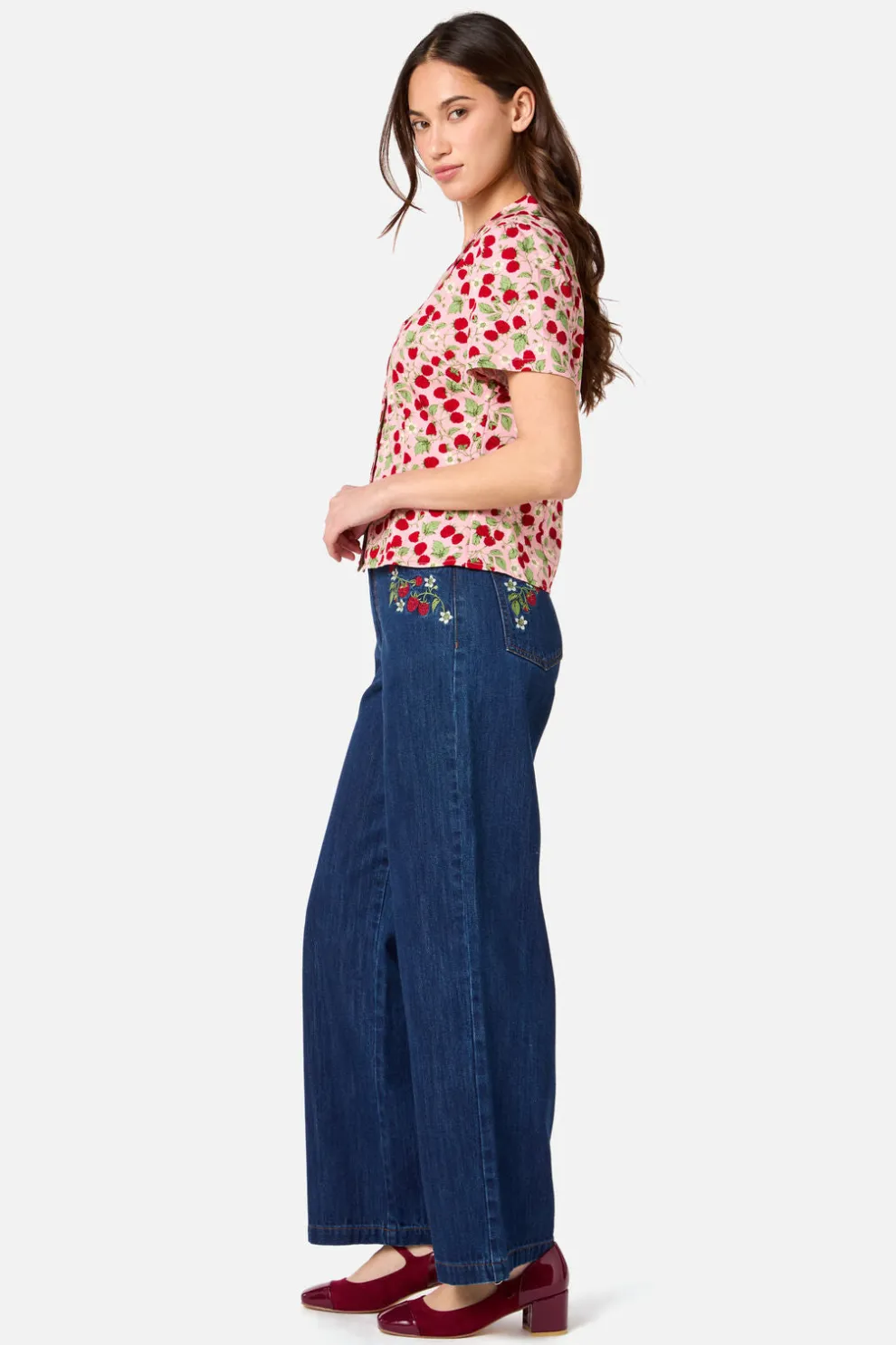 Raspberry Short Sleeve Blouse