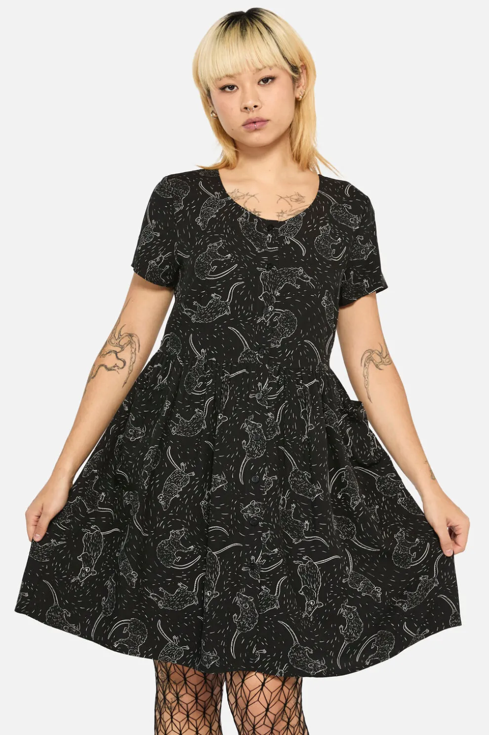 Ratbag Short Sleeved Grunge Dress