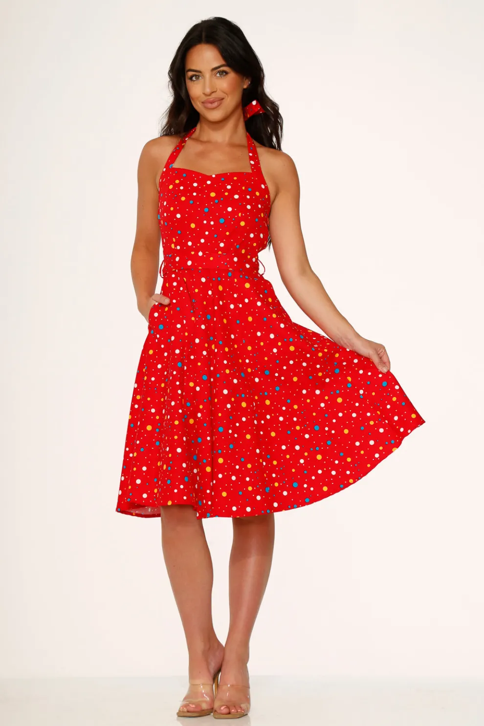 Red Candy Halter Swing Dress