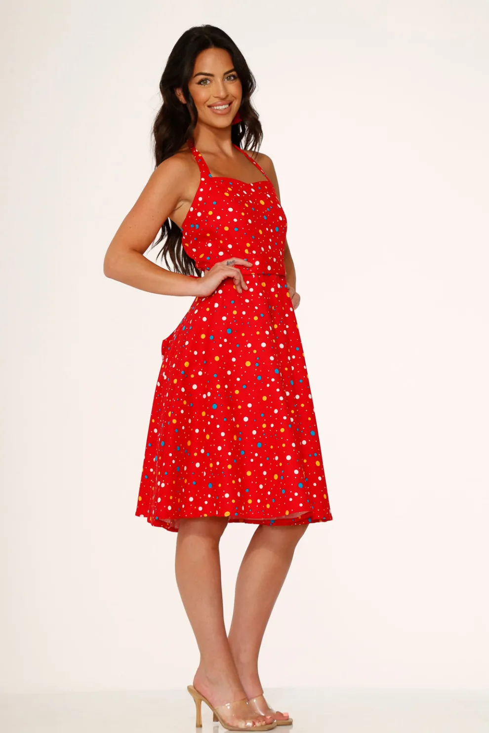 Red Candy Halter Swing Dress