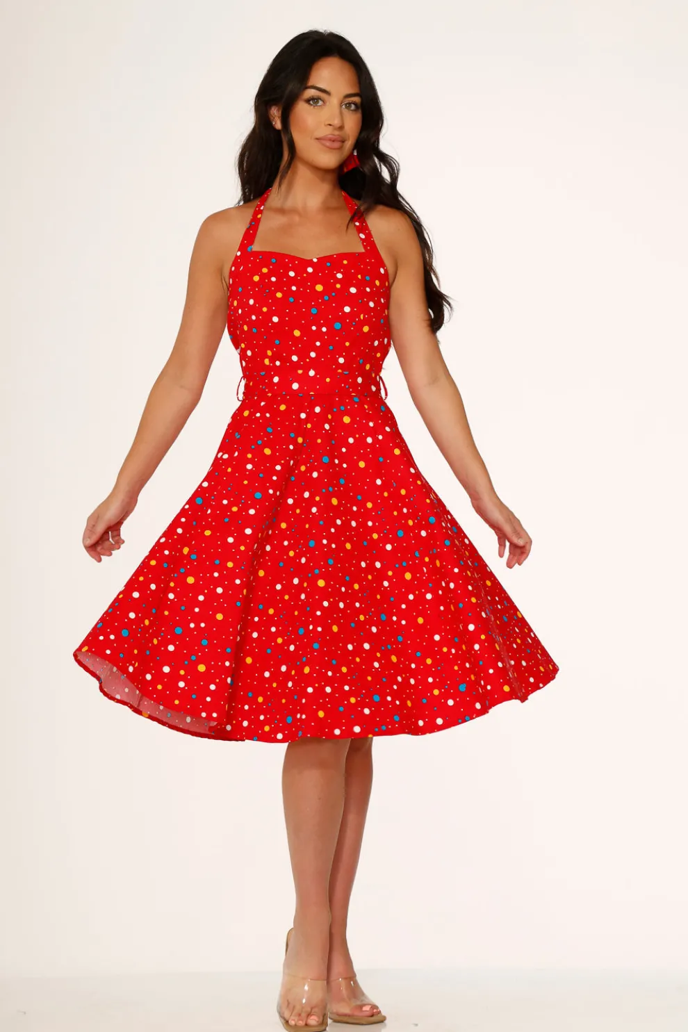 Red Candy Halter Swing Dress