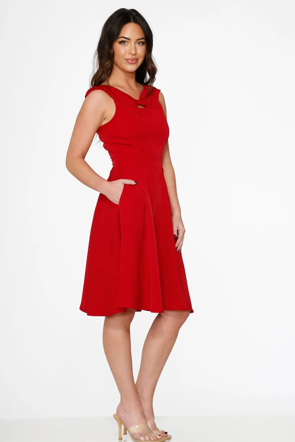 Red Occasional Swing Dress