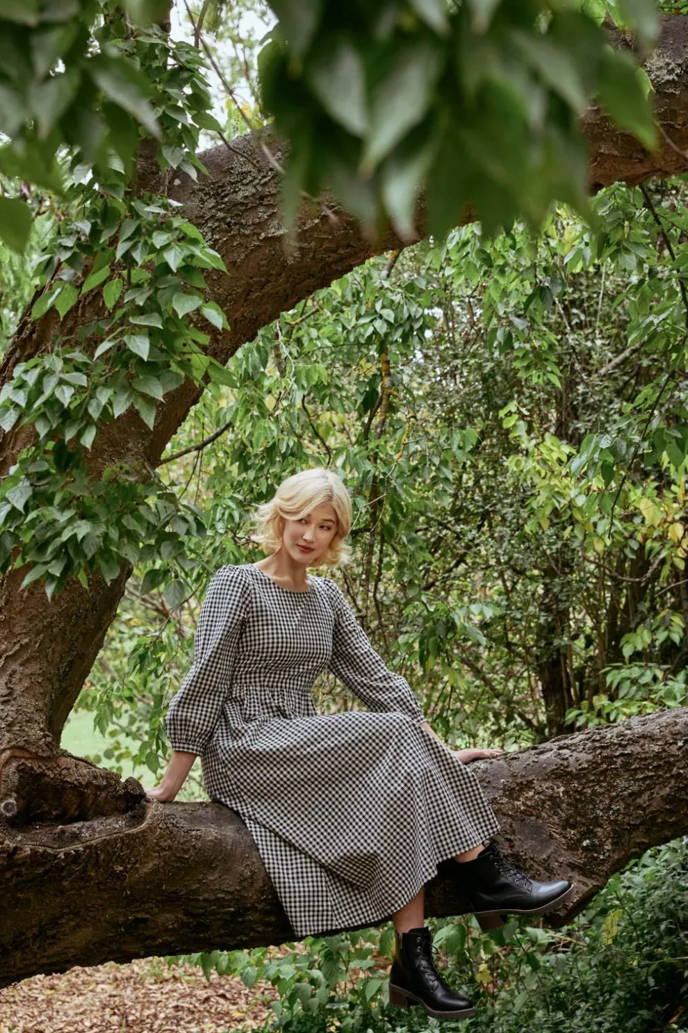 Renae Check Midi Dress